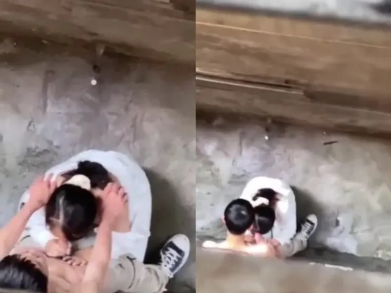 Quay lén em học sinh bú cục thịt người yêu ở khe nhà
